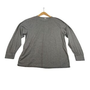 Knocker Mens 2XL Gray Long Sleeve Waffle Knit Thermal Crew Neck Shirt RN 65914